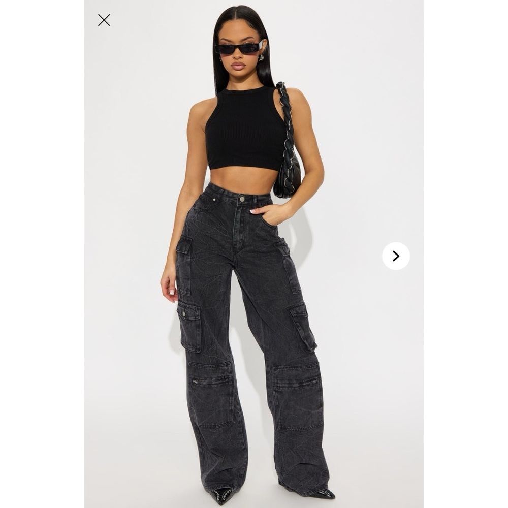 Fashinnova Black Cargo Jeans